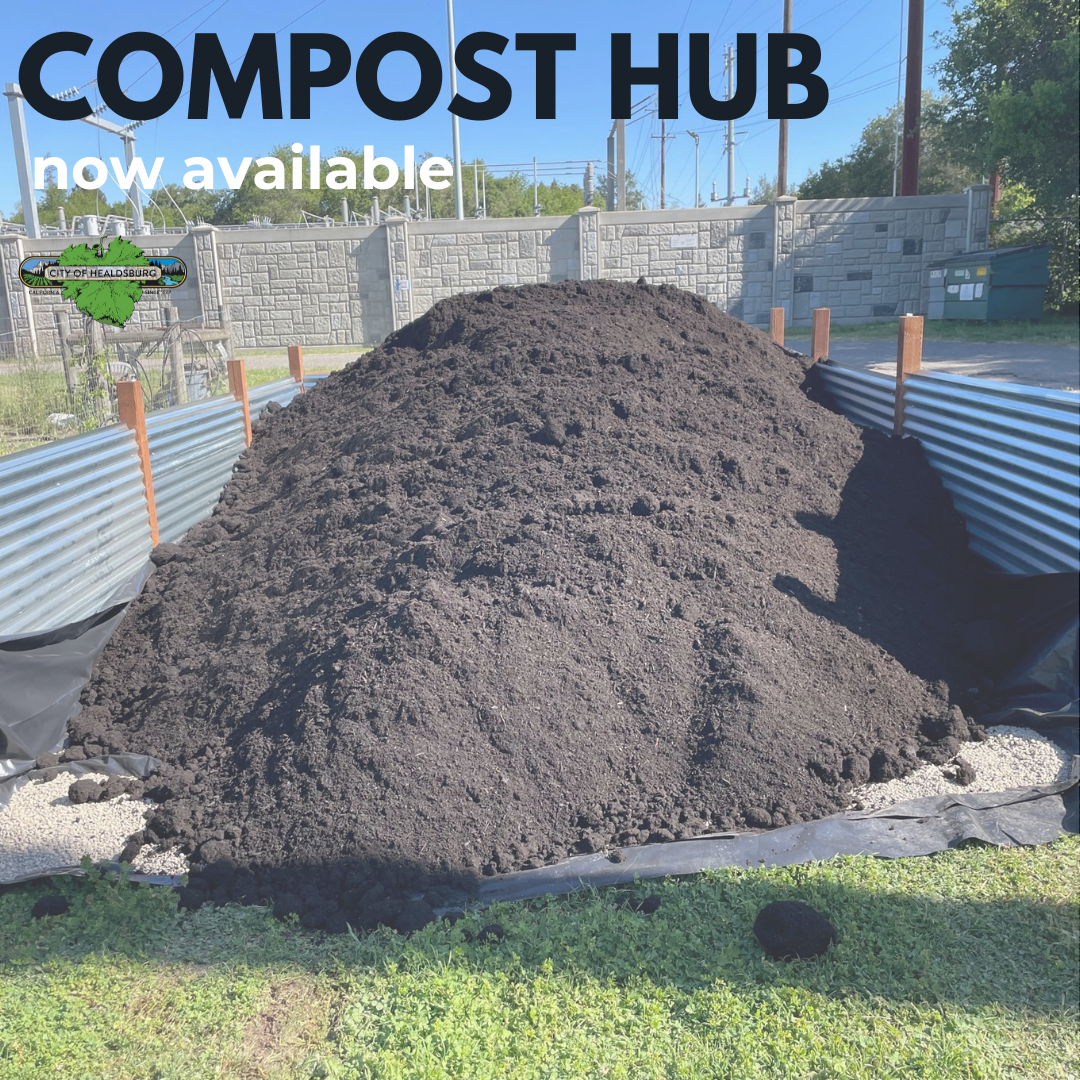A pile of compost on green grass