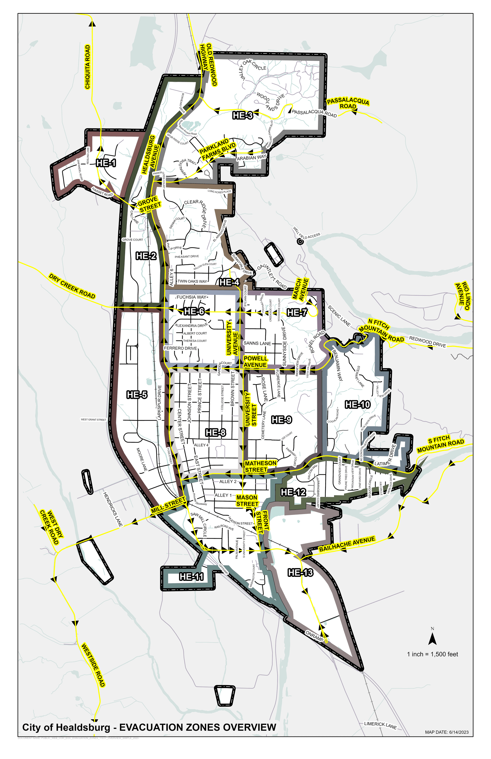 COH EOC Evacuation Zones 11x17 Overview Simple 2023 Opens in new window